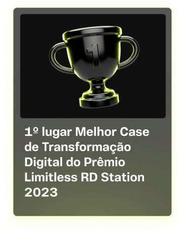 1&ordm; lugar Melhor Case de Transforma&ccedil;&atilde;o Digital do Pr&ecirc;mio Limitless RD Station 2023